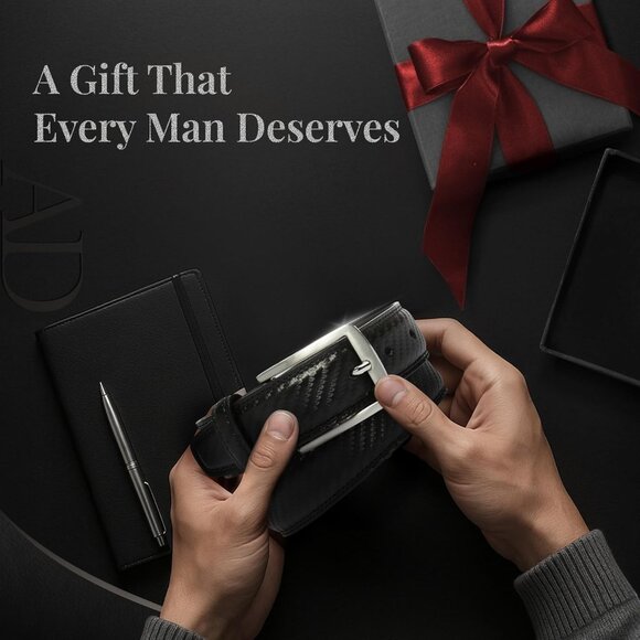 Genuine Black Leather Dress Belt for Men Tan Men Belts Suits Jeans Uniform Belts - Picture 4 of 7